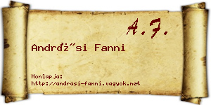 Andrási Fanni névjegykártya