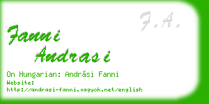 fanni andrasi business card
